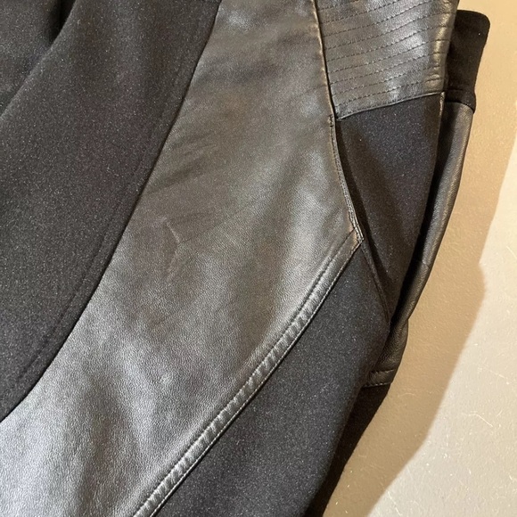 L. A. M. B. Leather Trim Ponte Pants Equestrian Style Real Leather 4 - Picture 7 of 9